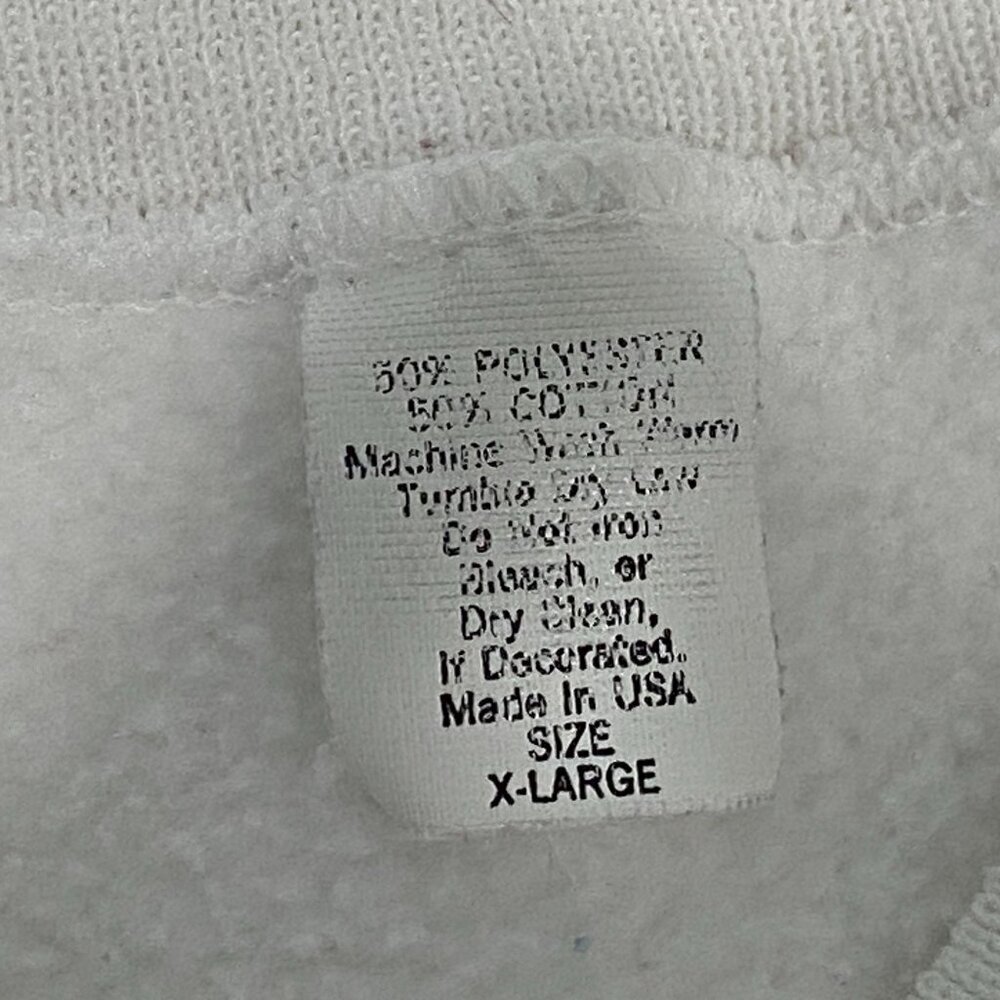 Vintage Merry Christmas Sweatshirt Womens Size XL White Crew Neck Made in USA - Picture 5 of 8
